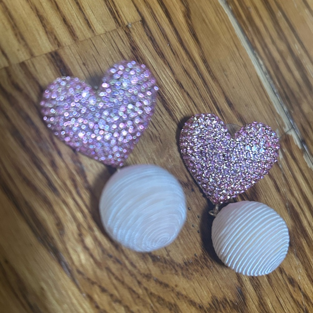 Pink Heart and Soft Pink Earrings